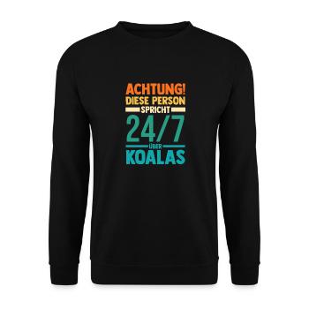 Koalabär Koala - Unisex Pullover - Schwarz - Vorne - Alina (178cm) & Michal (187cm)
