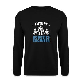 Droid Builder Future Robotics Engineer School Buil - Sweat-shirt Unisexe - noir - Devant - Alina (178cm) & Michal (187cm)