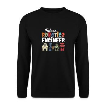 Cool Build Robot Future Robotics Engineer Kids Dro - Unisex Pullover - Schwarz - Vorne - Alina (178cm) & Michal (187cm)