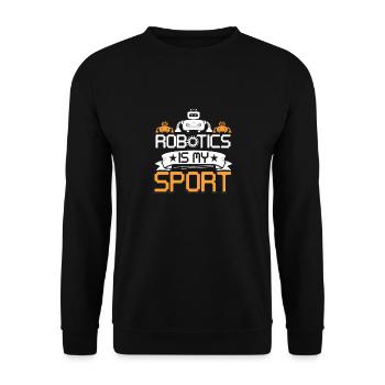Droid Builder Build Robot Funny Cool Robotics Is M - Unisex Sweatshirt - black - Front - Alina (178cm) & Michal (187cm)