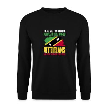 Flag of Saint Kitts and Nevis - Unisex Sweatshirt - black - Front - Alina (178cm) & Michal (187cm)