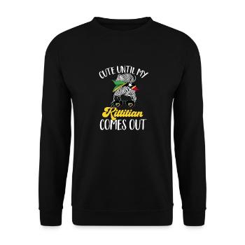 St. Kitts und Nevis Flagge - Unisex Pullover - Schwarz - Vorne - Alina (178cm) & Michal (187cm)