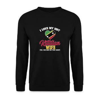 Flag of Saint Kitts and Nevis - Unisex Sweatshirt - black - Front - Alina (178cm) & Michal (187cm)
