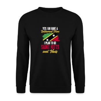 Flag of Saint Kitts and Nevis - Unisex Sweatshirt - black - Front - Alina (178cm) & Michal (187cm)