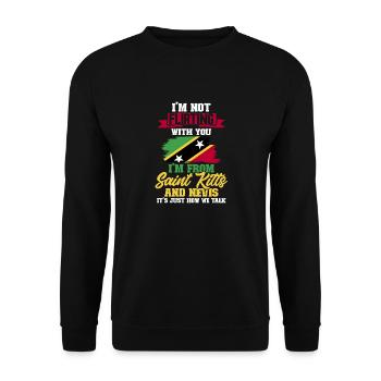 Flag of Saint Kitts and Nevis - Unisex Sweatshirt - black - Front - Alina (178cm) & Michal (187cm)