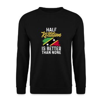 Flag of Saint Kitts and Nevis - Unisex Sweatshirt - black - Front - Alina (178cm) & Michal (187cm)