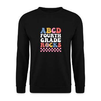 ABCD Fourth Grade Rocks Fourth Grade Students - Unisex Sweatshirt - black - Front - Alina (178cm) & Michal (187cm)