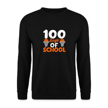 100th Day of School Basketball Player Coach Fan Teaching - Unisex Sweatshirt - black - Front - Alina (178cm) & Michal (187cm)