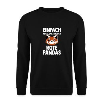 Roter Panda - Unisex Pullover - Schwarz - Vorne - Alina (178cm) & Michal (187cm)