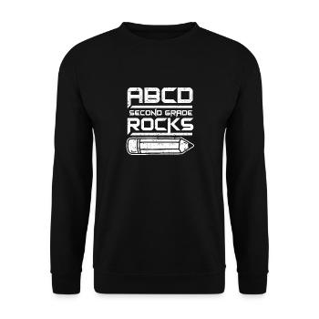 ABCD Second Grade Rocks 100th Day of School Second - Unisex Sweatshirt - black - Front - Alina (178cm) & Michal (187cm)