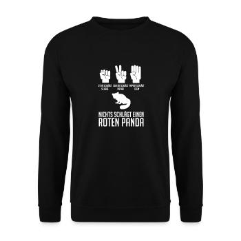Roter Panda - Unisex Pullover - Schwarz - Vorne - Alina (178cm) & Michal (187cm)
