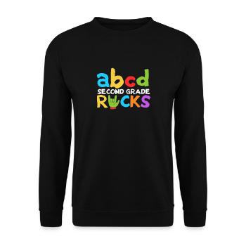 ABCD Second Grade Rocks 100th Day of School Second - Unisex Sweatshirt - black - Front - Alina (178cm) & Michal (187cm)