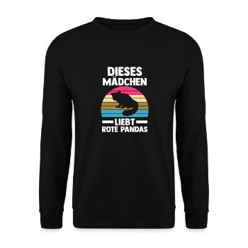 Roter Panda - Unisex Pullover - Schwarz - Vorne - Alina (178cm) & Michal (187cm)
