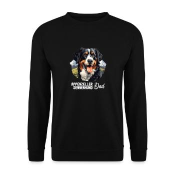 Hund Appenzeller Sennenhund - Unisex Pullover - Schwarz - Vorne - Alina (178cm) & Michal (187cm)