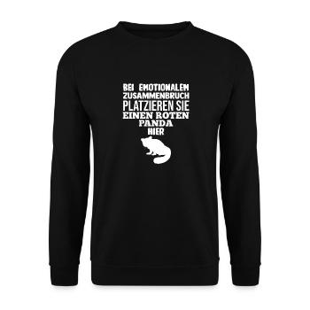 Roter Panda - Unisex Pullover - Schwarz - Vorne - Alina (178cm) & Michal (187cm)