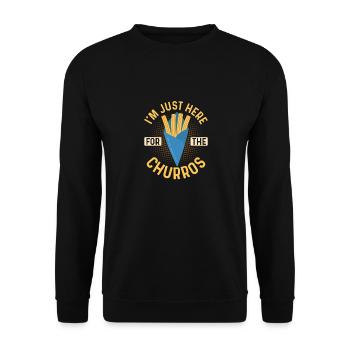 Je suis juste ici pour le dessert Churros Food Latin P - Sweat-shirt Unisexe - noir - Devant - Alina (178cm) & Michal (187cm)