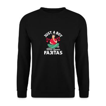 Just A Boy Who Loves Fajitas Foodie Taco Food Wrap - Unisex Sweatshirt - black - Front - Alina (178cm) & Michal (187cm)