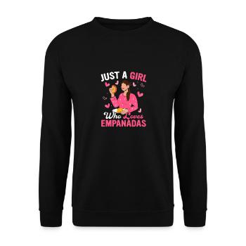 Just A Girl Who Loves Empanadas Latin Pastry Food - Unisex Pullover - Schwarz - Vorne - Alina (178cm) & Michal (187cm)