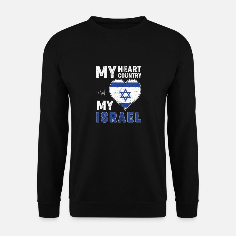 Herz Israel - Unisex Pullover - Schwarz