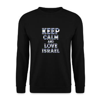 Restez calme Israël - Sweat-shirt Unisexe - noir - Devant - Alina (178cm) & Michal (187cm)
