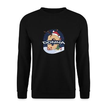 Awesome Donna Name w Santa Hat dans le thème de Noël - Sweat-shirt Unisexe - noir - Devant - Alina (178cm) & Michal (187cm)