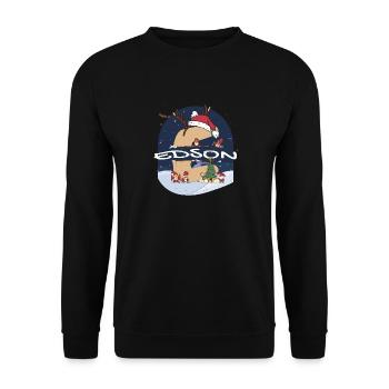 Awesome Edson Name w Santa Hat dans le thème de Noël - Sweat-shirt Unisexe - noir - Devant - Alina (178cm) & Michal (187cm)
