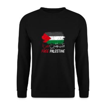Free Palestine - Unisex Sweatshirt - black - Front - Alina (178cm) & Michal (187cm)