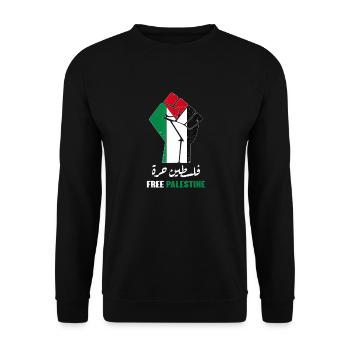 Palestina Faust - Unisex Pullover - Schwarz - Vorne - Alina (178cm) & Michal (187cm)