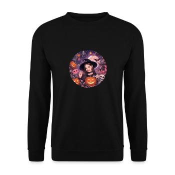Halloween KPOP style design for spooky k-pop fans - Unisex Sweatshirt - black - Front - Alina (178cm) & Michal (187cm)