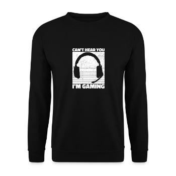 Je ne peux pas vous entendre dans le jeu - Cool Gaming Design - Sweat-shirt Unisexe - noir - Devant - Alina (178cm) & Michal (187cm)