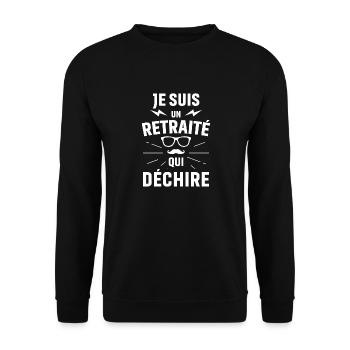 Je suis un retraité qui déchire - Sweat-shirt Unisexe - noir - Devant - Alina (178cm) & Michal (187cm)