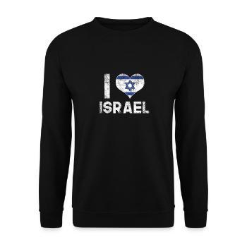 I love Israel - Unisex Sweatshirt - black - Front - Alina (178cm) & Michal (187cm)