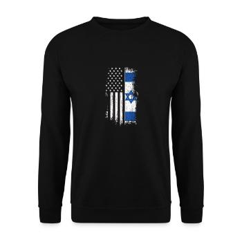 Israel Usa - Unisex Pullover - Schwarz - Vorne - Alina (178cm) & Michal (187cm)