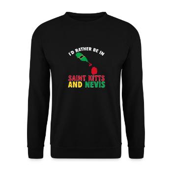 St. Kitts und Nevis Flagge - Unisex Pullover - Schwarz - Vorne - Alina (178cm) & Michal (187cm)