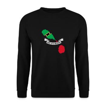 Flag of Saint Kitts and Nevis - Unisex Sweatshirt - black - Front - Alina (178cm) & Michal (187cm)