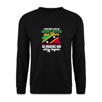 Flag of Saint Kitts and Nevis - Unisex Sweatshirt - black - Front - Alina (178cm) & Michal (187cm)