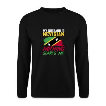 Flag of Saint Kitts and Nevis - Unisex Sweatshirt - black - Front - Alina (178cm) & Michal (187cm)