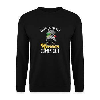 Flag of Saint Kitts and Nevis - Unisex Sweatshirt - black - Front - Alina (178cm) & Michal (187cm)