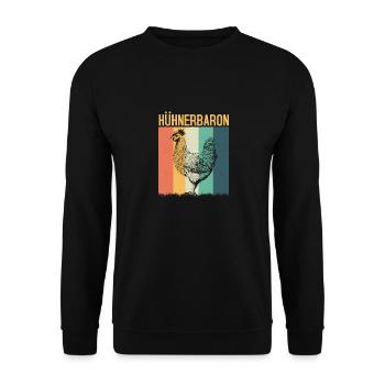 Chicken Baron Chicken Hens Farm - Unisex Sweatshirt - black - Front - Alina (178cm) & Michal (187cm)
