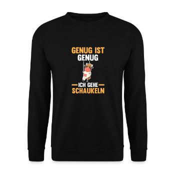 Kuh Genug Ist Genug Ich Gehe Schaukeln - Unisex Pullover - Schwarz - Vorne - Alina (178cm) & Michal (187cm)