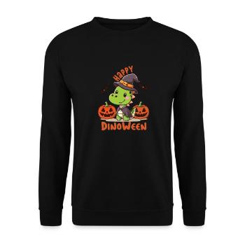 Halloween dinosaur, happy dinoween - Unisex Sweatshirt - black - Front - Alina (178cm) & Michal (187cm)