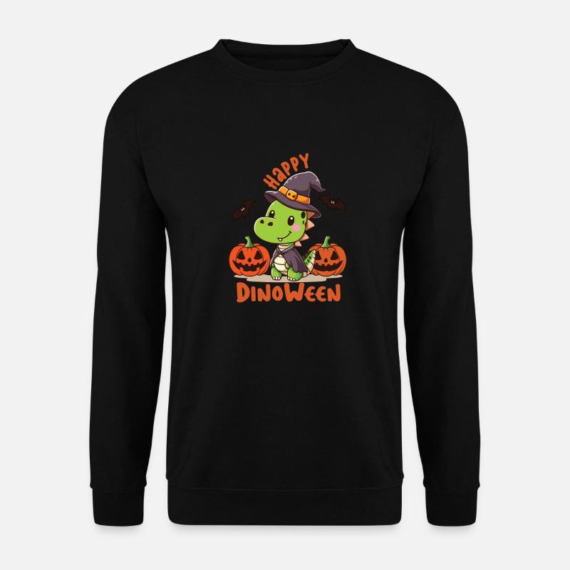 Halloween-Dinosaurier, fröhliches Dinoween - Unisex Pullover - Schwarz
