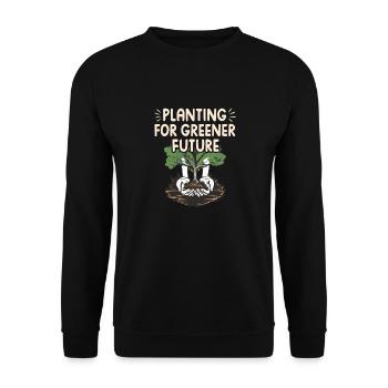 PLANTING FOR GREENER FUTURE - Unisex Sweatshirt - black - Front - Alina (178cm) & Michal (187cm)