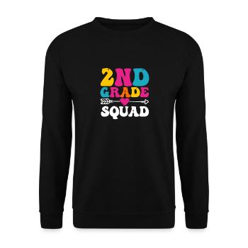 2. Klasse Squad Second Teacher Student Team Back - Unisex Pullover - Schwarz - Vorne - Alina (178cm) & Michal (187cm)