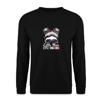 Little Miss 5th Grade Fifth 100 Days of School - Unisex Pullover - Schwarz - Vorne - Alina (178cm) & Michal (187cm)
