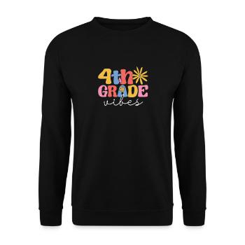 4th Grade Vibes Fourth 100 Days of School Teacher - Unisex Sweatshirt - black - Front - Alina (178cm) & Michal (187cm)