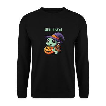 halloween turtle, shell-o-ween - Unisex Sweatshirt - black - Front - Alina (178cm) & Michal (187cm)