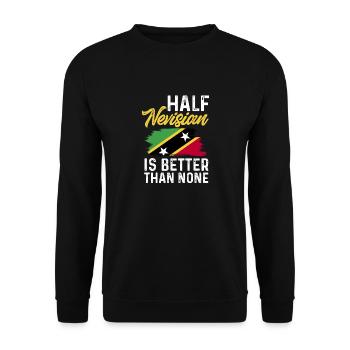 Flag of Saint Kitts and Nevis - Unisex Sweatshirt - black - Front - Alina (178cm) & Michal (187cm)