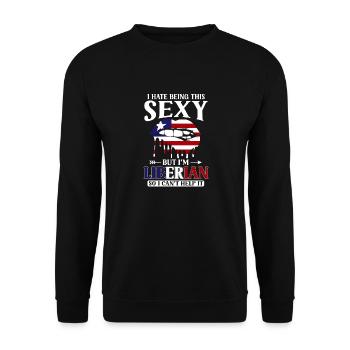 Drapeau du Libéria Libériens - Sweat-shirt Unisexe - noir - Devant - Alina (178cm) & Michal (187cm)