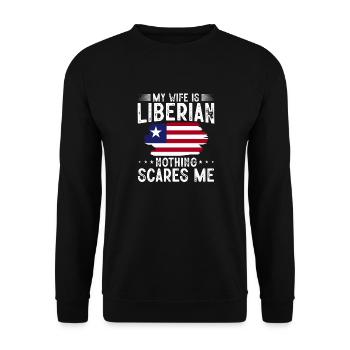 Liberia Flag Liberians - Unisex Sweatshirt - black - Front - Alina (178cm) & Michal (187cm)